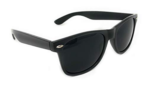 My Shades - Retro 80's Classic Rectangle Sunglasses (Black Matte, Smoke)