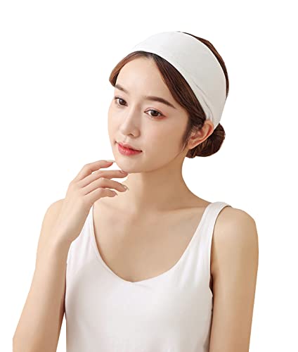 scicent 2 Pack Spa Headband, Soft Facial Makeup Hair Wrap Makeup Fluffy Headband for Women Girls Washing Face Skincare White-2 - Image 3