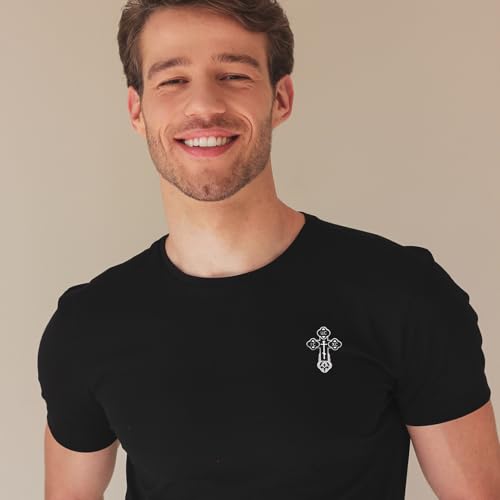 Image of TEAMER Cross Brooch Lapel Pin For Men Russian Orthodox Crucifix Eastern Church Cross Tie Pins Religious Christian Prayer Jewelry