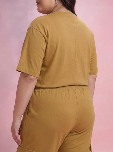 Image of Kepa Plus Size Summer Co Ord Set for Women | Top and Lower Set with Stretchable Waistband | Stylish Airport Outfit for Women | Western Track Suit Co-Ord Set for Casual Wear