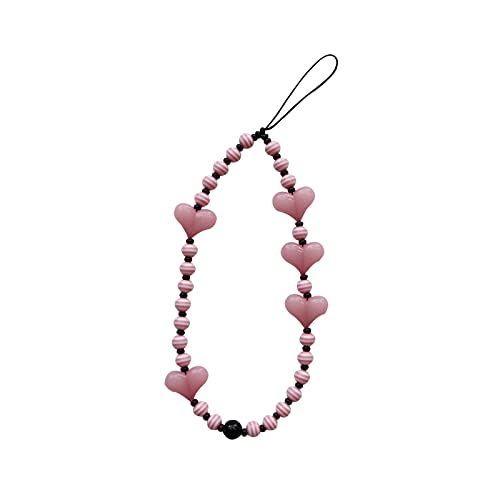 Dropurfon heart shape beaded phone charms kawaii wrist …