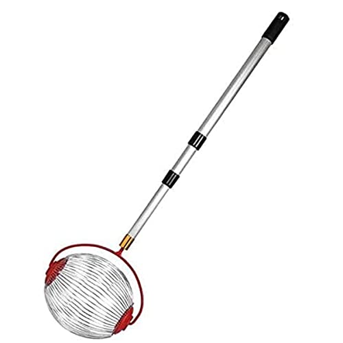 LekLai Fruit Picker,Nut Gatherer Collector, Fruit Picker Walnut Chestnut Harvester, Garden Manual Tool Acorn Cone Ball Basket with Adjustable Lightweight Teleshandle Rod for Yard Lawn Garden,S/L