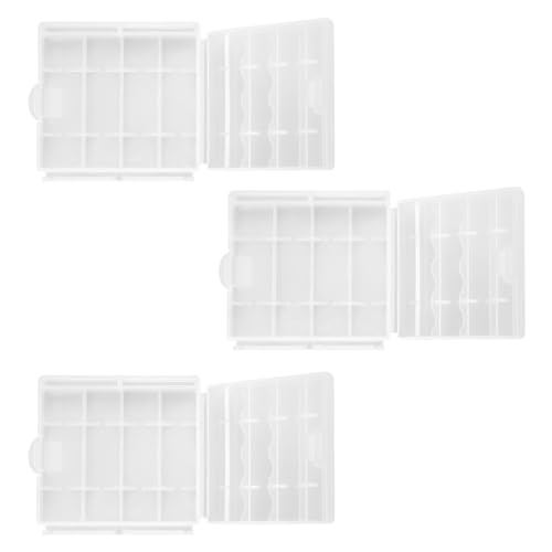 AA/AAA Battery Storage Box - 3 Pcs Clear Portable Plastic Battery Cases 62 * 60 * 18CM Batteries Storage Boxes for AA AAA Batteries and Rechargeable Batteries