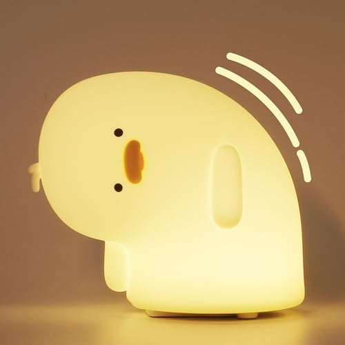 Anywin Luz nocturna de pato blanco, lindos juguetes de pato LED, lámpara de color cálido, recargable, regulable, para decoración de habitación, regalos creativos de cumpleaños, Navidad, vacaciones,