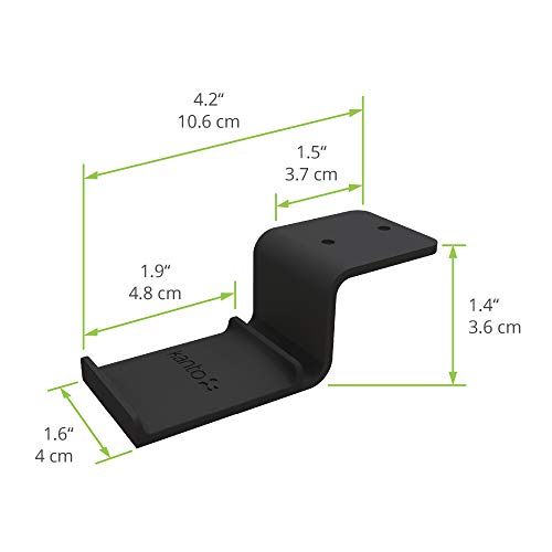 Image of Kanto HH Universal Under Desk Headphone Hook - Black - Solid Steel Construction - Mount Using 3M Adhesive or 2 Included Screws