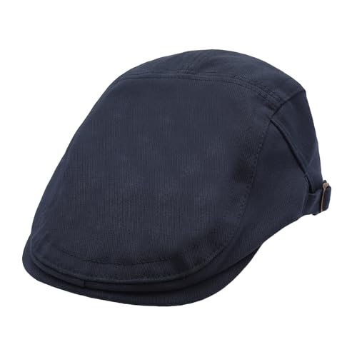 Image of ZLYC Men Cotton Flat Cap Summer Scally Ivy Gatsby Newsboy Beret Driver Cabbie Hunting Hat