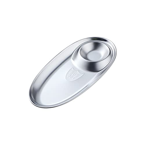 Stainless Steel Plates Outdoor Camping Double Tableware for Hiking Camping Color is Bright Not Easy Fade