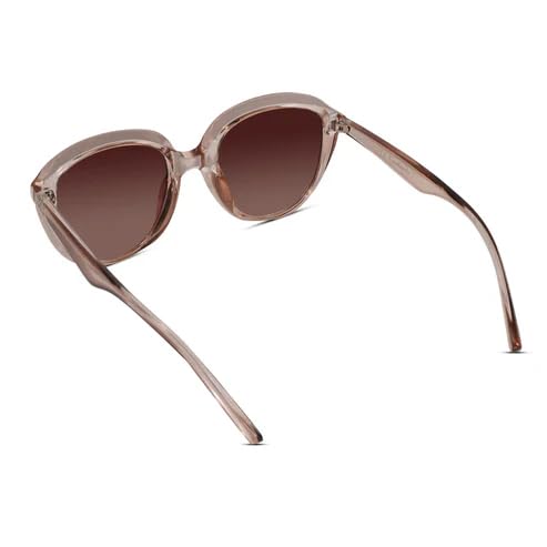Image of Elegant Cat Eye Sunglasses for Women - Stylish Designer Temple Frame UV Protection Fashion Shades