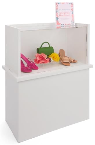 33" Eco-Friendly Display Case w/ Flat Pack Design, Recycled - White