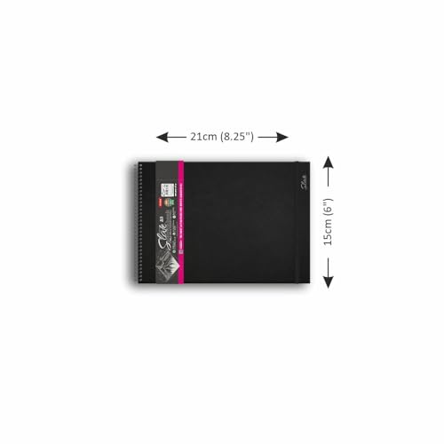 Image of Anupam A5 Slate Black Paper Sketchbook 80 Pages 180 GSM Acid Free Paper Wiro Bound Sketch Book
