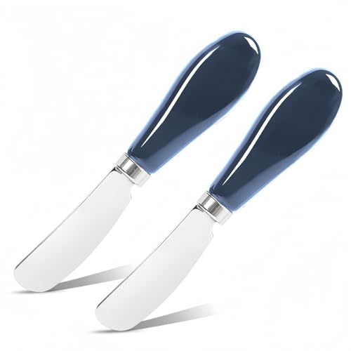El Mejor Listado de Cuchilla de dos mangos disponible en línea. 43 Siutco Juego de cuchillos esparcidores de mantequilla, paquete de 2 cuchillos de acero inoxidable para queso y mantequilla con mango de cerámica, apto para lavaplatos, para queso...