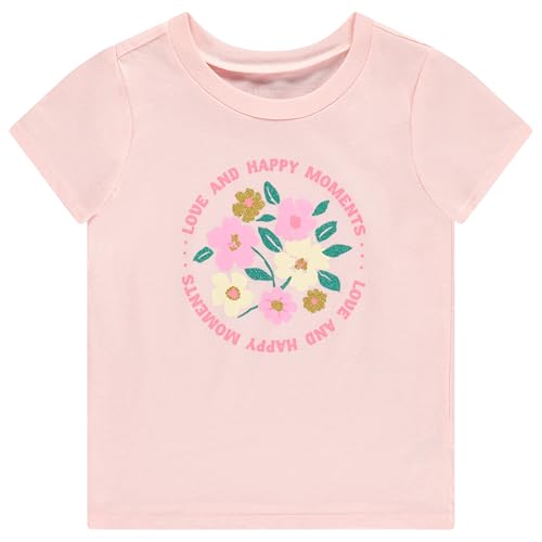 Image of BTween Girls 4 Piece Tops Fashionable Short Sleeve T-Shirt Casual Daily Shirt for Kids Assorted Colors