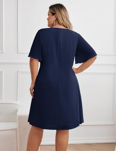 Hanna Nikole Plus Size Dress for Curvy Women 2025 Wedding Guest Dress Sequined Crew Neck Cocktail Dress with High Low Hem3