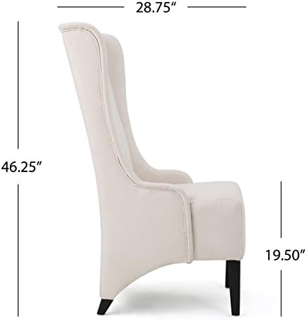 Christopher Knight Home Callie Fabric Dining Chair, Beige, 23.25" x 28.75" x 46.25" - Thumbnail 4