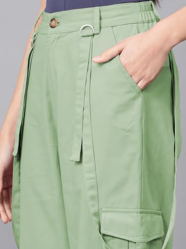 Image of KOTTY Women's High Rise Relaxed || Straight || Joggers Fit Cargo's for Pants || Trousers