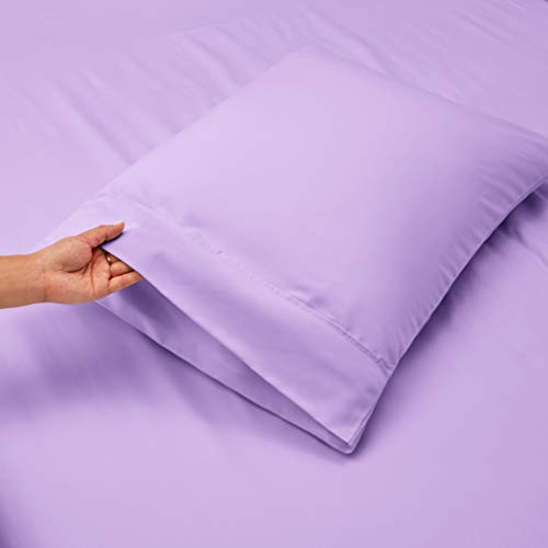 Image of Hearth & Harbor Extra Deep Pocket 5-Piece Bed Sheets Set - Super Deep Fitted Sheet 18 - 24 inces Depth, Fits High Profile Mattresses with Toppers, Split King, Lavender