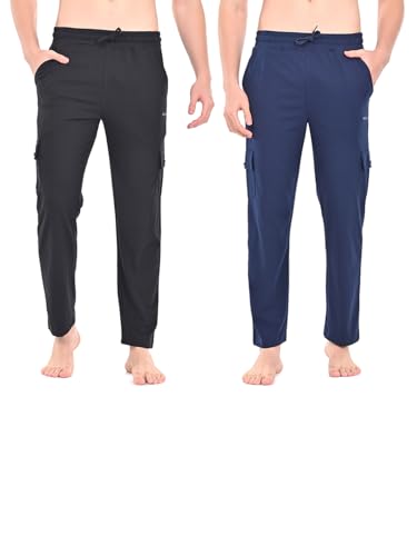 Image of Pepe Jeans Men's Mid Rise Track Pant Combo | 100% Cotton Superior Comfort For All Day Lounge Wear