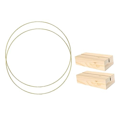 SOLUSTRE 2 Sets Dream Catcher Metal Rings of Heart Shaped Hoops with Base for DIY Crafts Crafting Material for Home Decor and Elegant