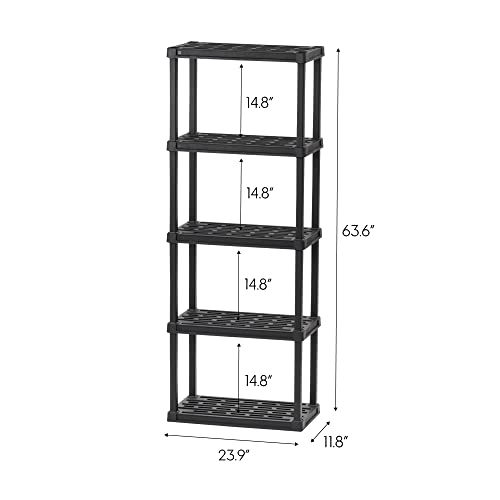 Iris 510031 Usa 5-Tier Heavy Duty Plastic Shelving Unit, 64 Inch Tall - 40Lbs Per Shelf thumb #2