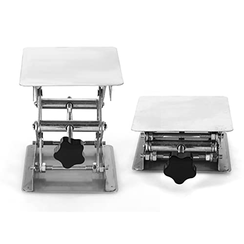 100X100mm Lab Scissors Jack, Lab Lifting Stand Rack Scissor, Stainless Steel Laboratory Support Jack Lab Stand Table, Highest 150mm, Lowest 45mm