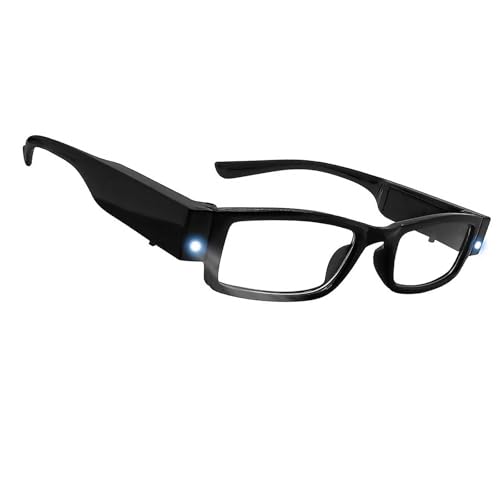 MADGININE Magnifying 200% Glasses with Light, Magnifying Glasses for Hobbies LED Lighted Magnifying Glass Hands-Free Head Magnifier Eyeglasses for Close Work Craft and Jewelle for Men and Women