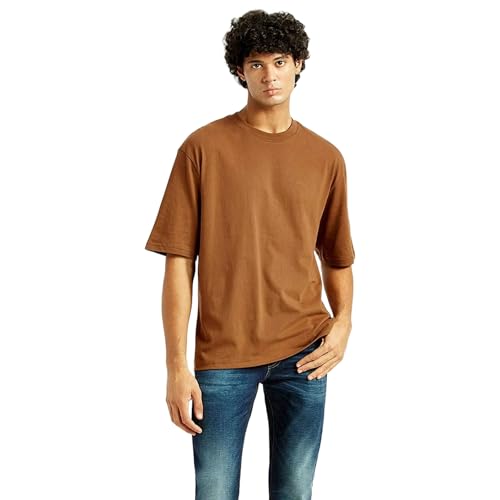 Image of Levi's Men's Solid Loose Fit T-Shirt (A7900-0043 Brown