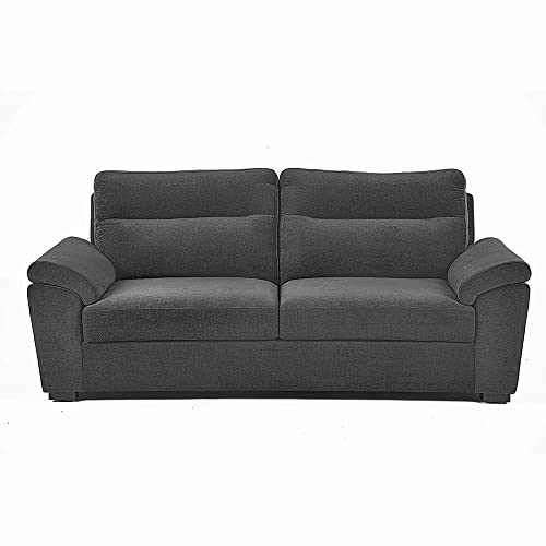 Image of Wakefit Malphino 3 Seater Sofa Set - Lounger, Wooden, Smoke Grey, 3 Year Warranty
