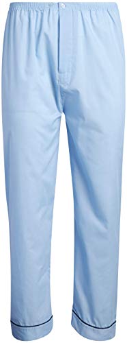 Ten West Apparel Men’s Pajamas Set - Long Sleeve Button Down Sleep Shirt And Pajama Bottoms Sleepwear Set, Blue, Size Large #TOP4