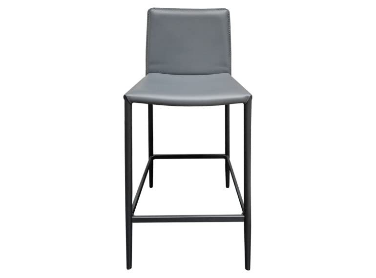 Belhome Chaise de Bar avec Dossier en Simili & piétement en métal - Sandy