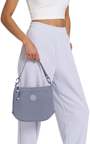 PUMA Women's Downbeat Matte Nylon Crossbody with Removable Strap & Padded Handle, Grey Sky/Snow Mountain Blue, One Size — view 5