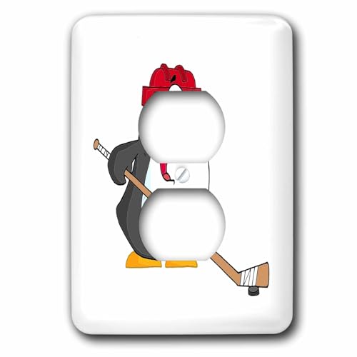 Pingouin hockey sur glace cache prise double et plaque interrupteur - 2