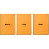 Rhodia Staplebound Orange Notebooks lined - 8-1/4 in. x 11-3/4 in., Pack of 3