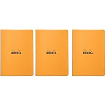 Rhodia Staplebound Orange Notebooks lined - 8-1/4 in. x 11-3/4 in., Pack of 3