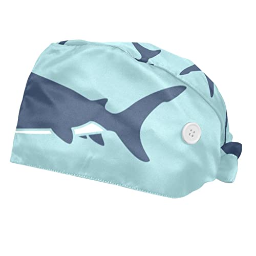 Chapeaux de travail motif requins parfaits pour la cuisine et les laboratoires