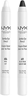 2 NYX Jumbo Eye Pencil - Set (604,601) Milk,Black Bean