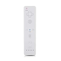 Wii Remote Controller,Wireless Remote Gamepad Controller for Nintend Wii and Wii U,with Silicone Case and Wrist Strap(No Motion Plus),White
