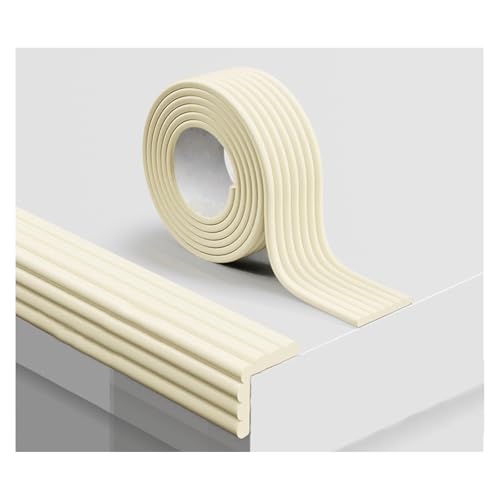 階段の滑り止め NBR製階段 滑り止めテープ 滑り止めと防水 階段マット 階段踏板 階段保護パッド 裏面に粘着剤付き 階段 窓枠 梁などに最適(Beige,8x2000cm/0.3x66ft)