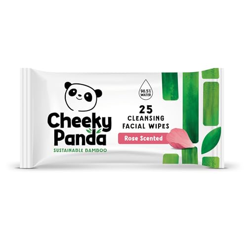 The Cheeky Panda Abschminktücher aus Bambus | Mit Rosenduft | 25 Reinigungstücher fürs Gesicht | Biologisch Abbaubar | Super Sanft & Nachhaltig | Feuchttücher zur Make-up Entfernung