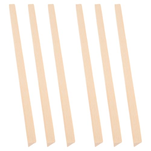 POPETPOP Tiras Triangulares de Madera de Pino 6 Piezas 12mm X 30cm para Moldura de Mosquitero, Manualidades DIY y Decoración de Ventanas, Molduras Artesanales Versátiles