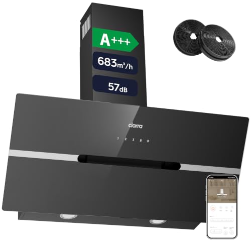 CIARRA CBCB9736F A+++ napa 90 cm crno mat staklo 683m³/h 57dB