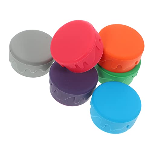 HOMOBABE 6Piezas Tapones de Silicona Reutilizables de Vino de Colores Hermético Preservar del Vino Fiestas y Reuniones