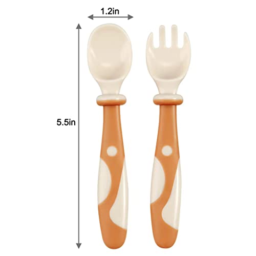 Pandaear Baby Bendable Spoons And Forks Set 6 Pack| Training Learning Self-Feeding Baby Spoons First Stage For Kids Toddlers Children And Infants| Bpa Free| Easy Grip Fork Tableware #TOP1