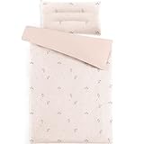 Susurration Musselin Kinderbettwäsche 100x135 Kissenbezug 40x60 cm aus Leicht und Komfortabel Bettwäsche Set für Baby Kinder(Orangenblüte)