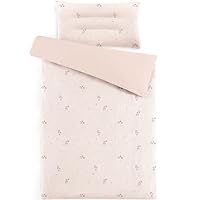 Susurration Musselin Kinderbettwäsche 100x135 Kissenbezug 40x60 cm aus Leicht und Komfortabel Bettwäsche Set für Baby Kinder(Orangenblüte)