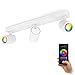 Produktbild linovum TENJO Spotbalken 3 flammig weiß schwenkbar kompatibel mit Alexa & Google - WLAN Deckenlampe mit RGB GU10 Lampen RGB + Weißtöne