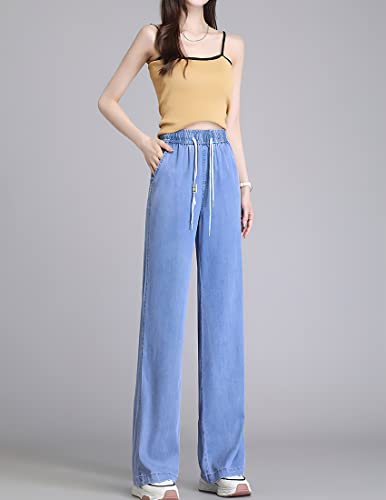 ebossy Women's Casual High Waist Korean Lyocell Harem Pants Cropped Trousers3