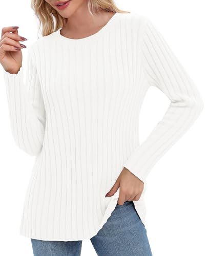 Image of Urban CoCo Women's Lightweight Crewneck Pullover Sweaters Long Sleeve Fall Knitted Sweater Tops