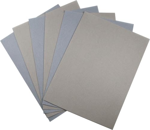 Image of KCS 4 /6 pc of 12 inch x 18 inch(30cmx45cm) 16 Count Cotton Aida Cloth Cross Stitch Fabric (6 pc,Pearl Grey+Light Grey)
