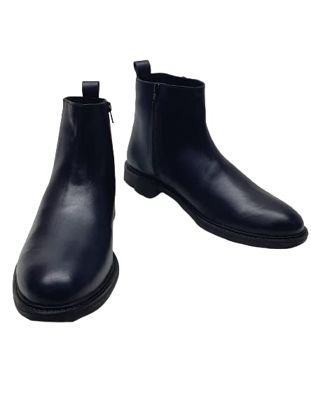 Image of Voguish Men's Zip Leather Chelsea Boots