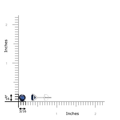 Angara Natural Blue Sapphire Solitaire Earrings For Women, Girls In 14K White Gold (Grade-Aa | Size-5Mm) | September Birthstone Jewelry Gift For Her | Birthday | Wedding | Anniversary | Engagement #TOP1